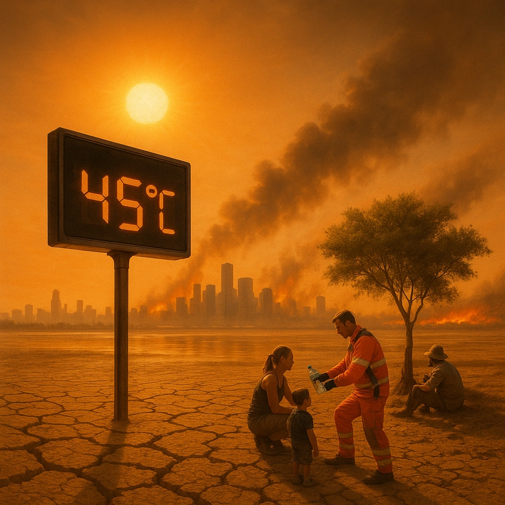 Climate change news illustration